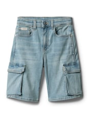 Calvin Klein Blue Denim Cargo Shorts - Image 5 of 5