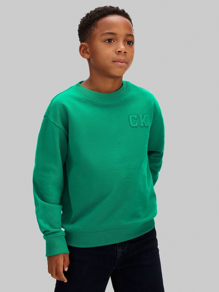 Grønn - Calvin Klein Oversized Fleece Hettegenser - Bilde 1 av 5