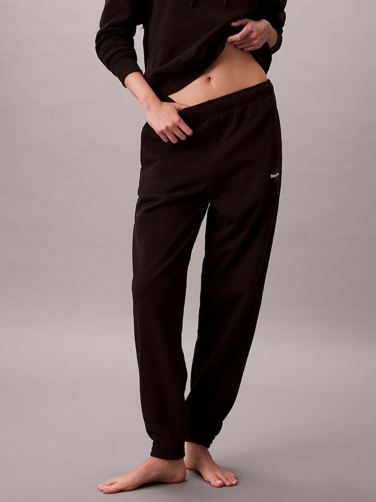 Calvin Klein Black Satin Lounge Trousers - Image 2 of 6 Calvin Klein Black Satin Lounge Trousers - Image 2 of 6