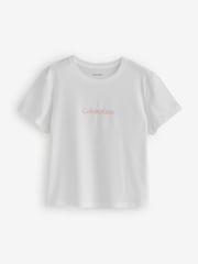 Calvin Klein Orange Lounge T-Shirt and Satin Shorts Set - Image 2 of 3