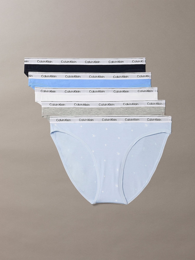 Calvin Klein Multi-coloured 5 Pack Icon Logo Low Rise Bikini Briefs - Image 1 of 6