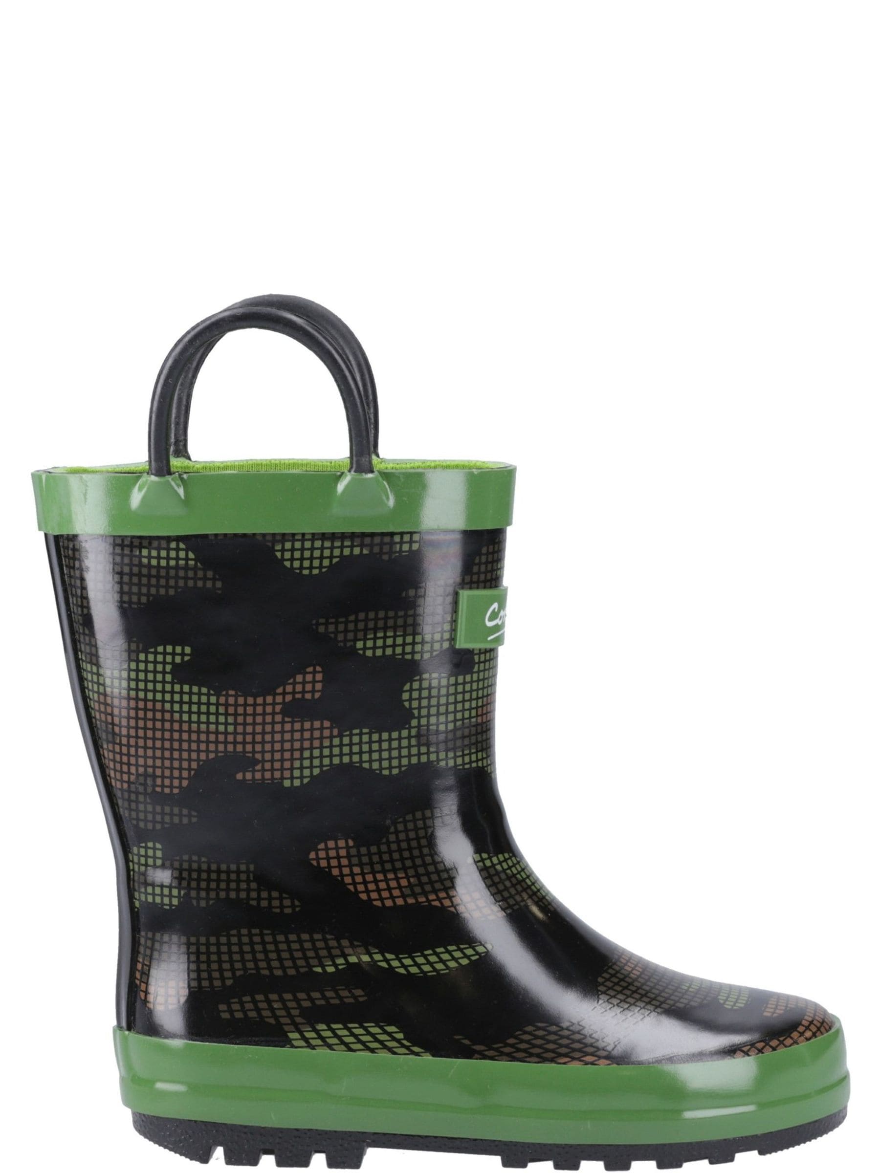 Cotswold Unisex Green Puddle Rubber Kid's Camouflage Wellington Boots - Size UK 5 / Eu 22 / Us 6 Kids - Image 5