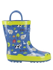 Cotswolds Blue Puddle Waterproof Pull On Boots - Image 1 of 5