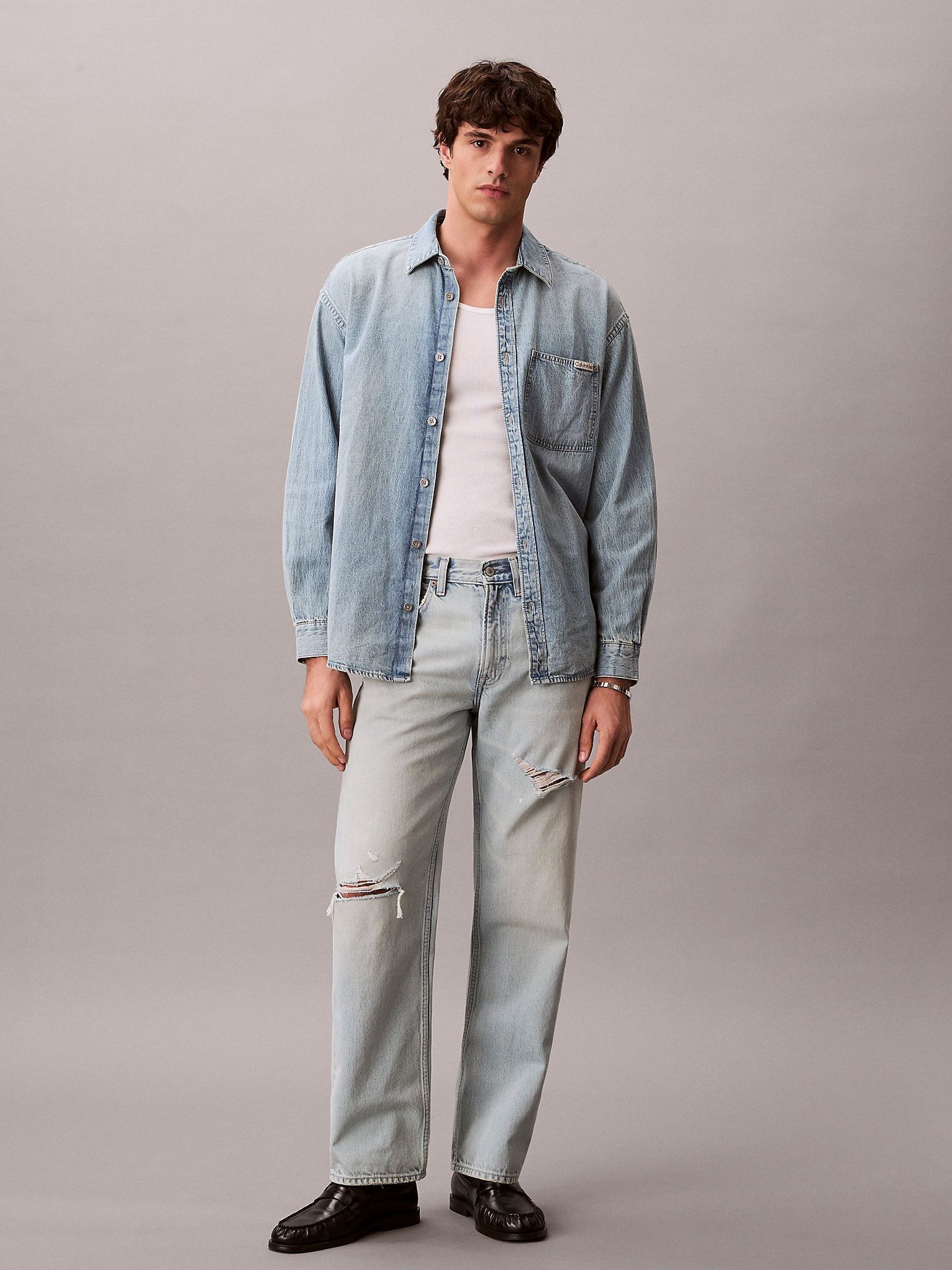 Buy Calvin Klein Blue Relaxed Denim Shirt from Next USA