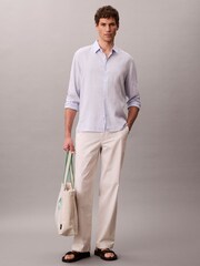 Calvin Klein Light Blue Woven - Cotton Stretch Shirt - Image 1 of 1