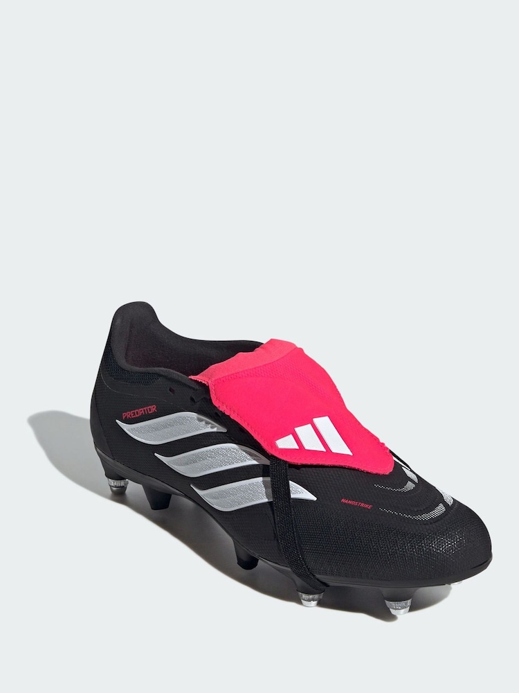 adidas Black Predator League Fold-Over Tongue Soft Ground Football Boots - Image 1 of 4