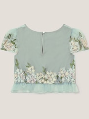 Monsoon Green Floral Embroidered Party Top - Image 3 of 4