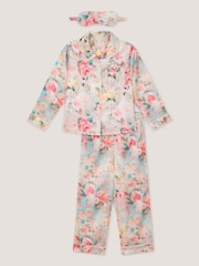 Monsoon Floral Print Satin Long Pyjama & Eye Mask Set - Bild 1 von 4