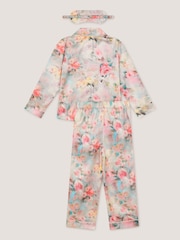 Monsoon Floral Print Satin Long Pyjama & Eye Mask Set - Bild 3 von 4