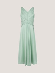 Monsoon Green Skye Ruched Knot Jersey Prom Dress - Image 2 of 4