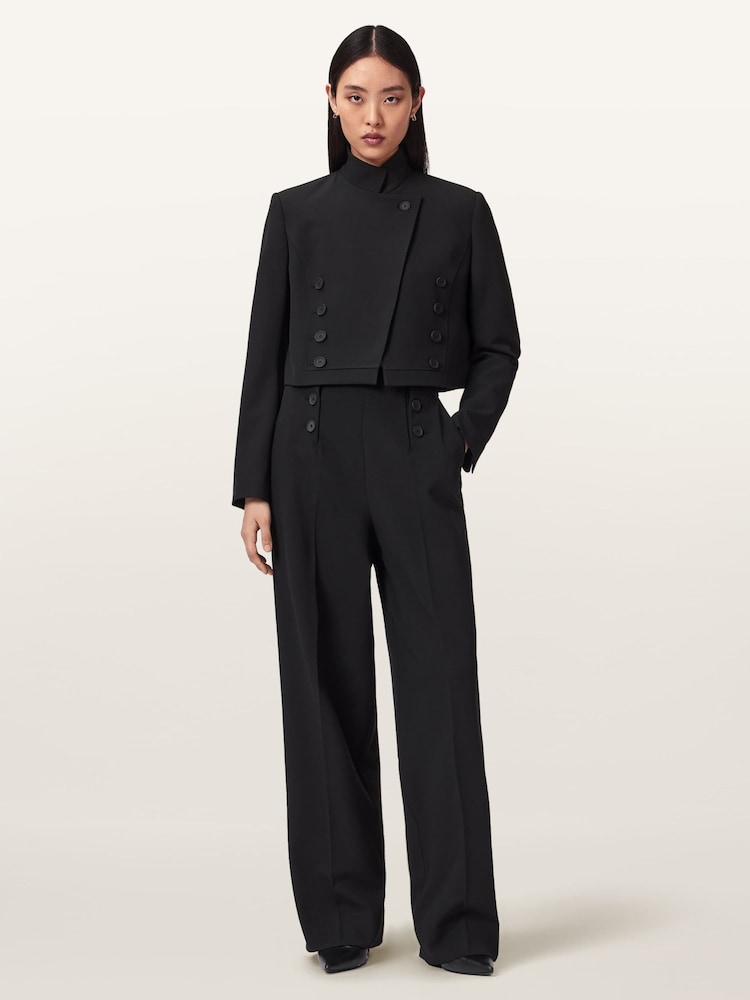 AllSaints Black Raina Trousers - Image 2 of 6