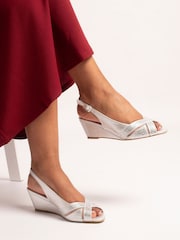 Lunar Silver Emmerline Slingback Wedges - Image 1 of 7