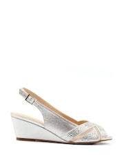 Lunar Silver Emmerline Slingback Wedges - Image 2 of 7