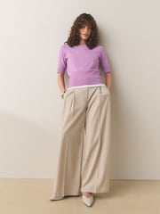 Purple Supersoft Short Sleeve Knitted Top - Image 2 of 7