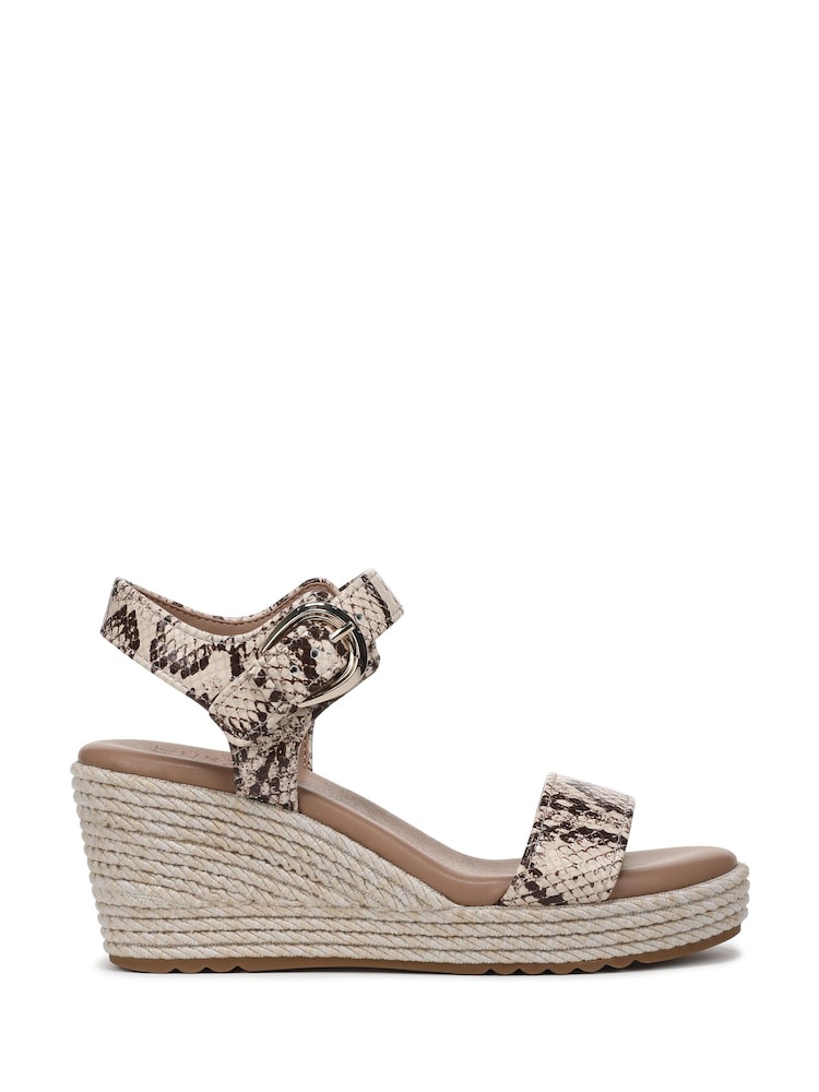 Naturalizer Cream Stella Wide Fit Ankle Strap Wedge Sandals - Image 1 of 7