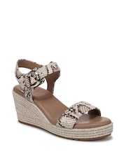 Naturalizer Cream Stella Wide Fit Ankle Strap Wedge Sandals - Image 3 of 7