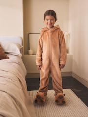 Brown Capybara Hood Fleece All-In-One (1.5-16yrs) - Image 2 of 5