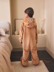 Brown Capybara Hood Fleece All-In-One (1.5-16yrs) - Image 3 of 5