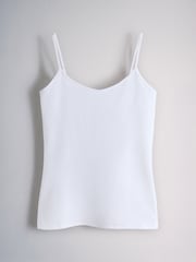 The Set 5 Pack Strappy Cami Vest Tops Navy/Brown/Stripe/Ochre/White - Image 5 of 8
