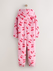 Pink/Red Cherry Fleece All-In-One (1.5-16yrs) - Image 2 of 4
