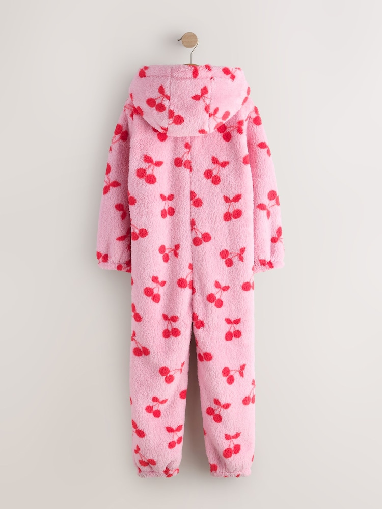 Pink/Red Cherry Fleece All-In-One (1.5-16yrs) - Image 2 of 4 Pink/Red Cherry Fleece All-In-One (1.5-16yrs) - Image 2 of 4