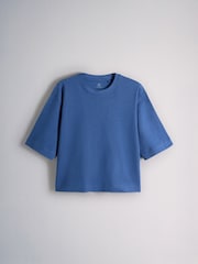 The Set 5 Pack Heavyweight Relaxed Short Sleeve T-Shirts Black/Cobalt Blue/Charcoal/Grey Marl/White - Image 3 of 8