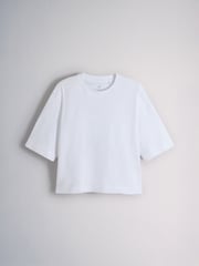 The Set 5 Pack Heavyweight Relaxed Short Sleeve T-Shirts Black/Cobalt Blue/Charcoal/Grey Marl/White - Image 4 of 8