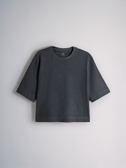 The Set 5 Pack Heavyweight Relaxed Short Sleeve T-Shirts Black/Cobalt Blue/Charcoal/Grey Marl/White - Image 6 of 8