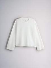 The Set 5 Pack Heavyweight Relaxed Long Sleeve T-Shirts Brown/Grey Marl/Stripe/Neutral/Cream - Image 3 of 8