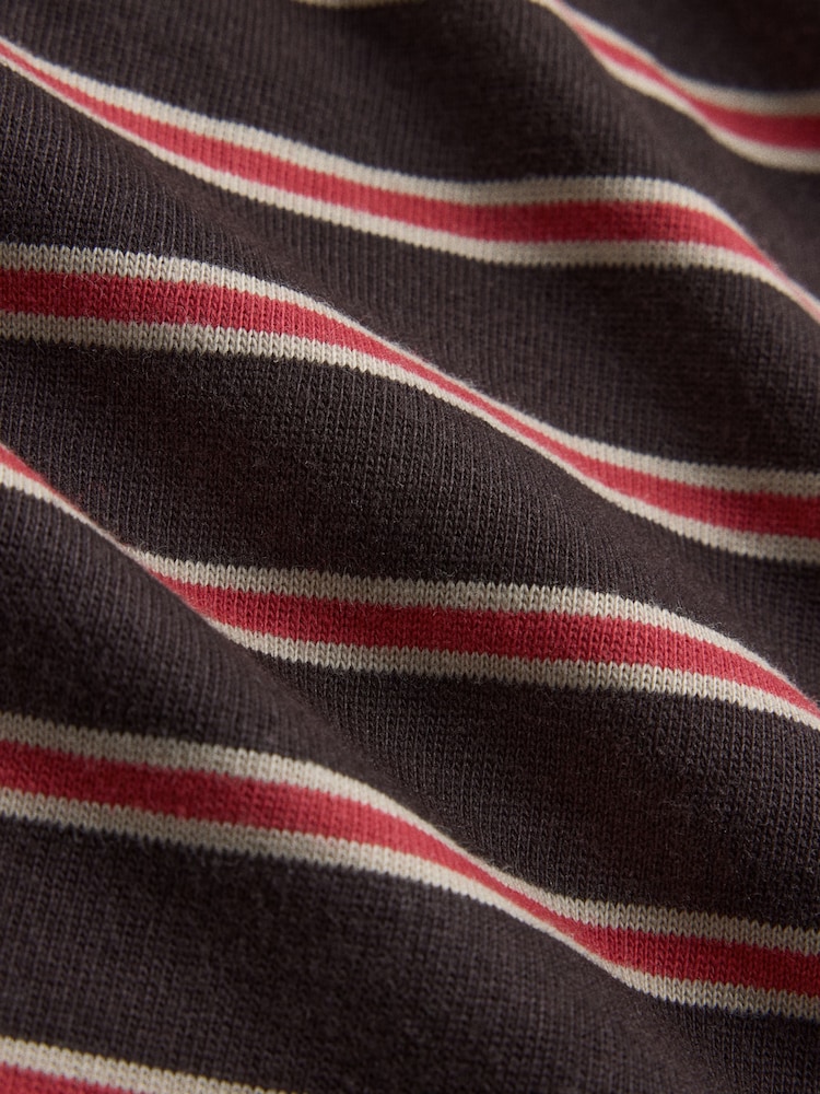 The Set 5 Pack Heavyweight Relaxed Long Sleeve T-Shirts Brown/Grey Marl/Stripe/Neutral/Cream - Image 8 of 8