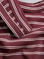 The Set 8 Pack Ribbed Scoop Vests Burgundy Red/Navy Blue/Stripe/Pink/Grey Marl/Blue - Image 10 of 11