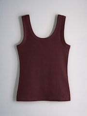 The Set 8 Pack Ribbed Scoop Vests Burgundy Red/Navy Blue/Stripe/Pink/Grey Marl/Blue - Image 3 of 11