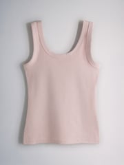 The Set 8 Pack Ribbed Scoop Vests Burgundy Red/Navy Blue/Stripe/Pink/Grey Marl/Blue - Image 4 of 11