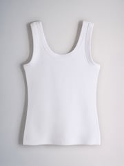 The Set 8 Pack Ribbed Scoop Vests Burgundy Red/Navy Blue/Stripe/Pink/Grey Marl/Blue - Image 5 of 11