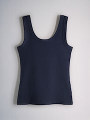 The Set 8 Pack Ribbed Scoop Vests Burgundy Red/Navy Blue/Stripe/Pink/Grey Marl/Blue - Image 7 of 11