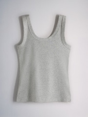 The Set 8 Pack Ribbed Scoop Vests Burgundy Red/Navy Blue/Stripe/Pink/Grey Marl/Blue - Image 8 of 11