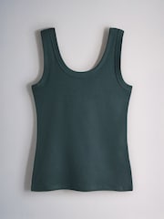 The Set 8 Pack Ribbed Scoop Vests Burgundy Red/Navy Blue/Stripe/Pink/Grey Marl/Blue - Image 9 of 11