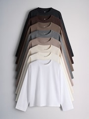 The Set 8 Pack Essentials Lightweight Long Sleeve T-Shirts - Image 1 of 15