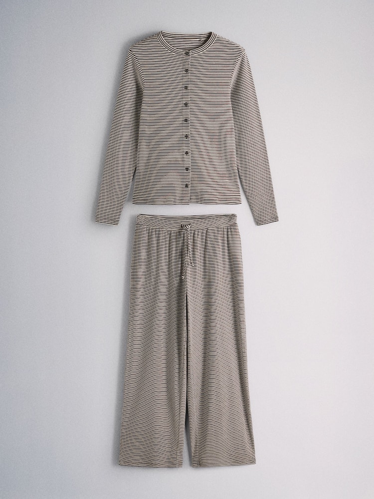 The Set Long Sleeve Button Through T-Shirts and Trousers Co-Ord Set - صورة 2 من 11 The Set Long Sleeve Button Through T-Shirts and Trousers Co-Ord Set - صورة 2 من 11