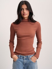 The Set 3 Pack Long Sleeve High Neck Ribbed T-Shirts - 1 paveikslėlis iš 9