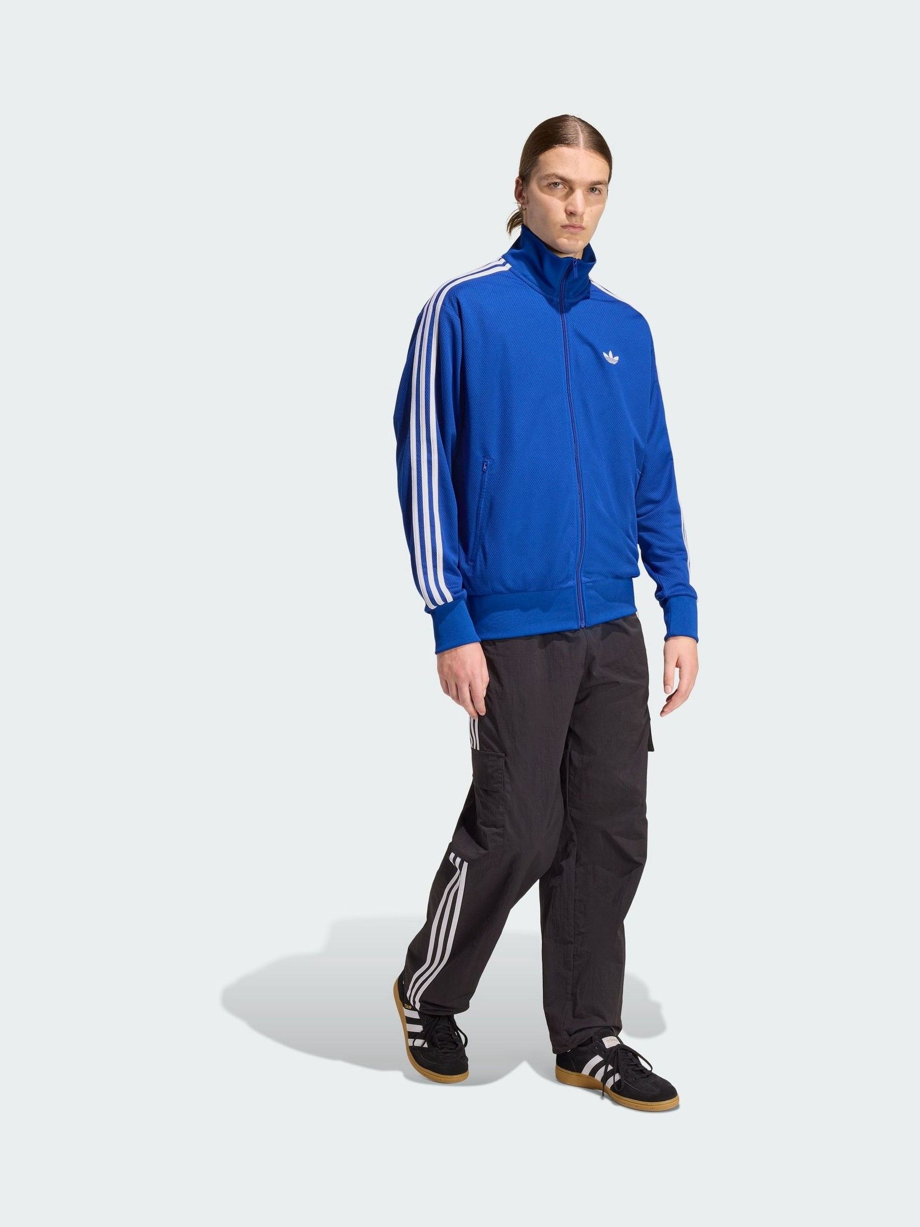 Buy adidas Originals Blue Firebird Adicolor Mesh Track Top from