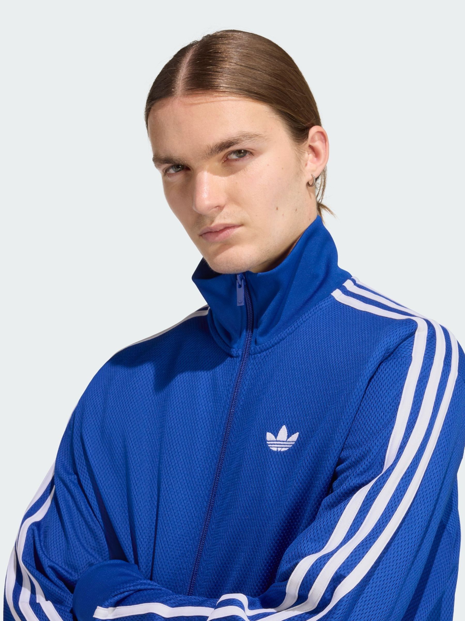 Buy adidas Originals Blue Firebird Adicolor Mesh Track Top from