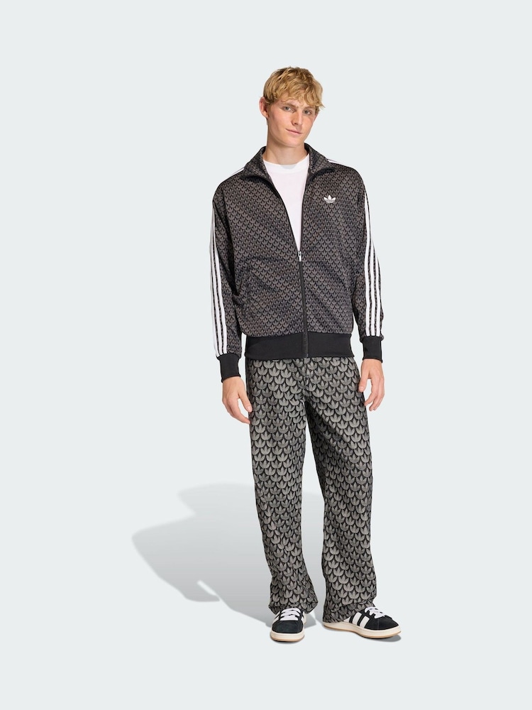 adidas Originals Black Firebird Loose Monogram Jacket - Image 1 of 5 adidas Originals Black Firebird Loose Monogram Jacket - Image 1 of 5