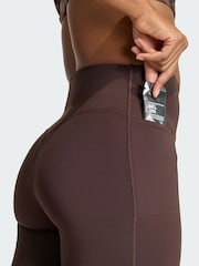 adidas Brown Optime Power Short Leggings - Image 3 of 5
