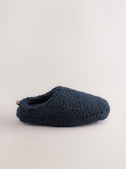 Navy Borg Warm Lined Slipper Mules - Image 2 of 5