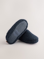 Navy Borg Warm Lined Slipper Mules - Image 3 of 5