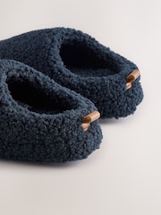Navy Borg Warm Lined Slipper Mules - Image 4 of 5