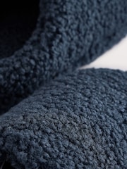 Navy Borg Warm Lined Slipper Mules - Image 5 of 5