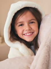 Ecru Soft Touch Fleece Dressing Gown (9mths-16yrs) - Image 5 of 9
