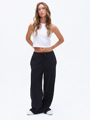 The Set 2 Pack Wide Leg Cotton Joggers Dark Navy/Burgundy - Image 4 of 10